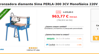 Tronzadora Diamante Sima PERLA-300 3CV