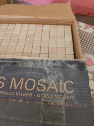 Baldosas Mosaico Cristal Beige