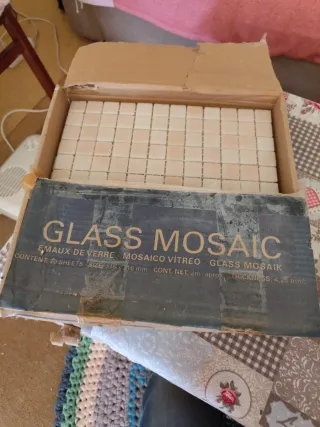 Baldosas Mosaico Cristal Beige