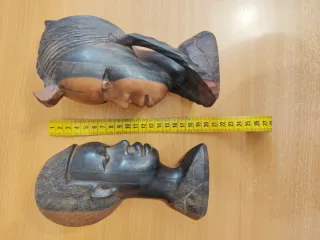 Pareja Figuras Africanas Madera Tallada