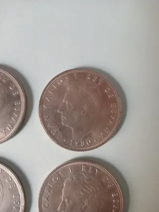4 Monedas Carlos I Rey Juan 1980