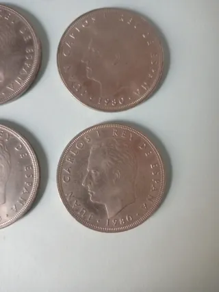 4 Monedas Carlos I Rey Juan 1980