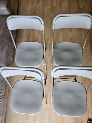 4 Sillas Plegables Metal y Plástico