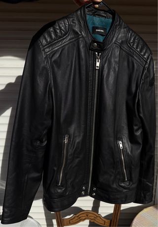 Chaqueta de cuero Diesel Negra