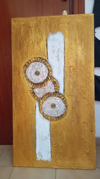 Cuadro abstracto pintado a mano