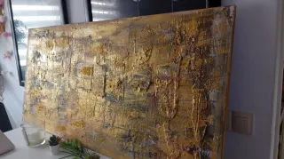 Cuadro abstracto pintado a mano