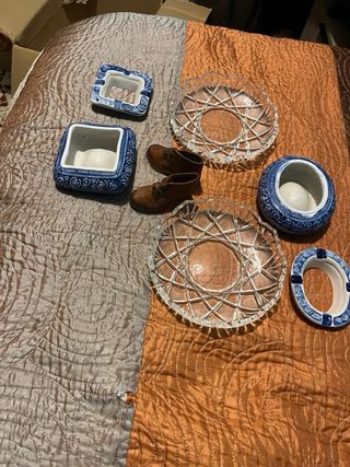 Dec18-Lote Ceniceros Porcelana y Platos Cristal