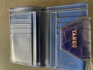 Cartera monedero piel Yanko azul Klein