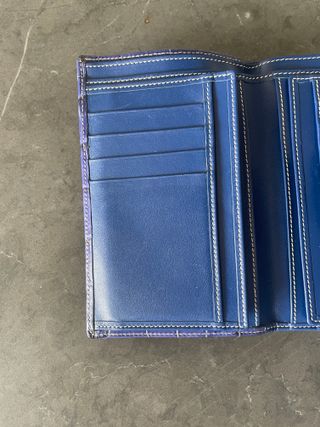 Cartera monedero piel Yanko azul Klein