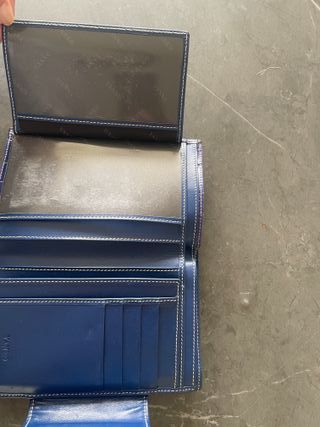 Cartera monedero piel Yanko azul Klein