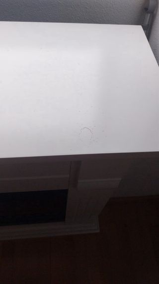 Chimenea eléctrica con mueble blanco