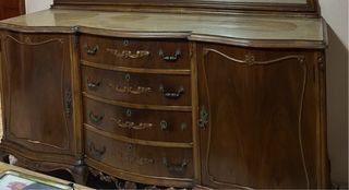 6 Sillas Vintage Madera Tapizadas y mesa comedor