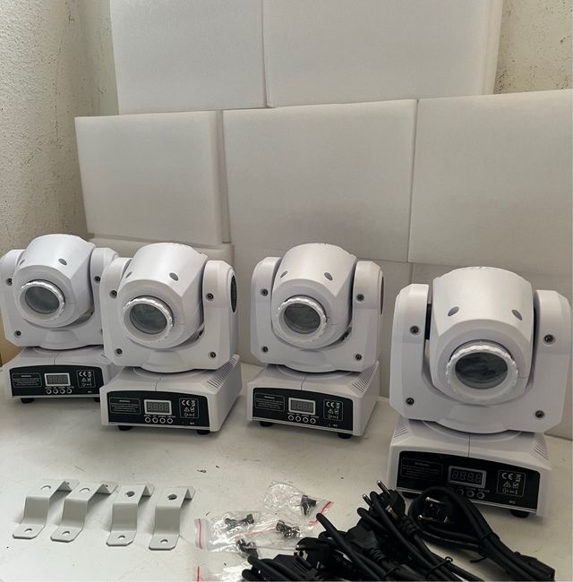 x4 CABEZAS MÓVILES BLANCAS 90W DJ LIGHTS SPOT BEAM