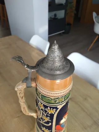 Jarra Cerveza Alemana 2L Cerámica Metal