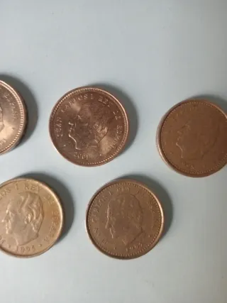 Lote 5 monedas Juan Carlos I Rey de España
