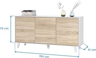 Aparador moderno blanco y madera