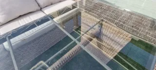 2 Conjuntos de sofas y mesas de jardín ratán