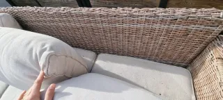 2 Conjuntos de sofas y mesas de jardín ratán