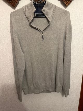 Jersey Nautica Gris Media Cremallera