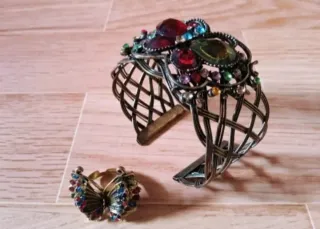 Pulsera ancha (brazalete) + Anillo Mariposa NUEVO!