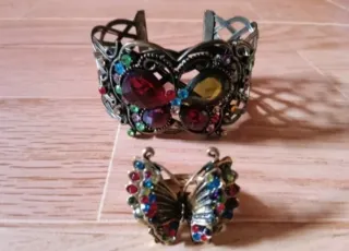Pulsera ancha (brazalete) + Anillo Mariposa NUEVO!