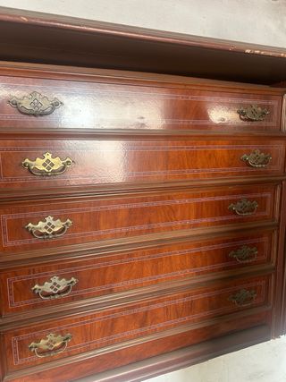 Muebles antiguos madera y cristal para restaurar