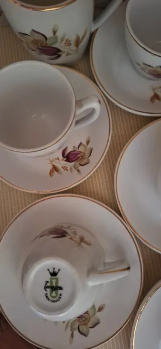 Juego de café 6 servicios porcelana vintage