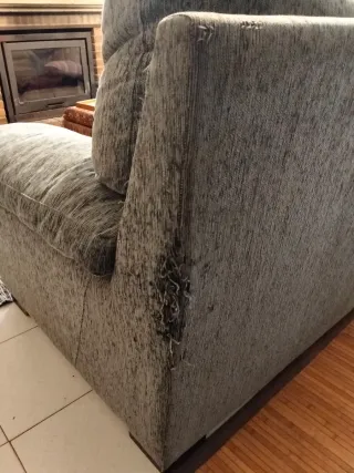 Sofá 3 plazas gris tela