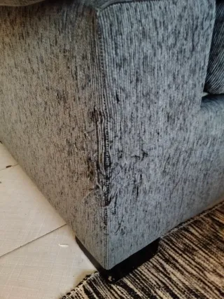 Sofá 3 plazas gris tela