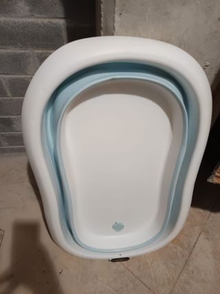 Bañera Plegable Bebé Azul y Blanca