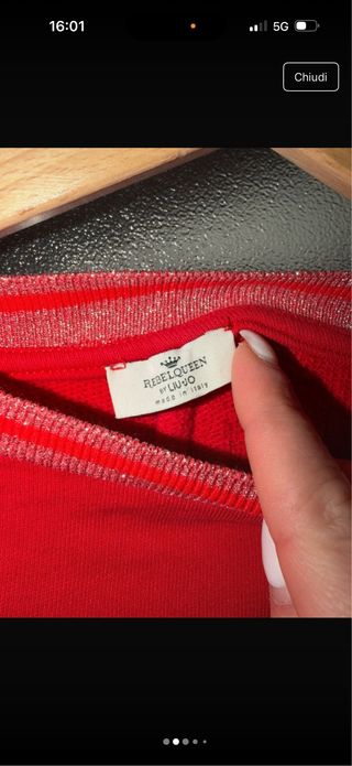 Rebelqueen maglia rossa taglia M