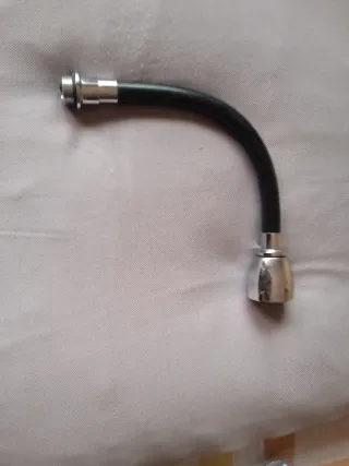 Flexo Ducha Negro y Plata