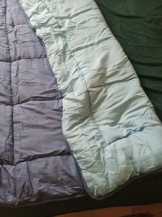 Edredón reversible individual azul