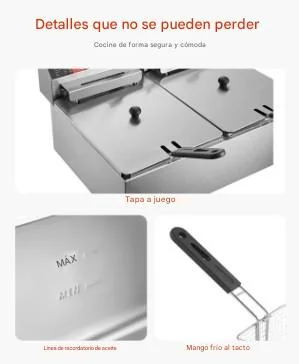 Friggitrici elettriche 12L e 6000W con cesta doppia NUOVA