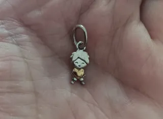 Colgante niño plata ley corazón oro