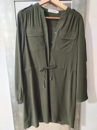 Vestido La Morena verde militar talla XL