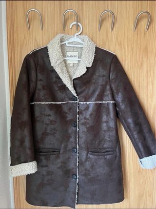 Chaqueta piel sintética Mango marrón