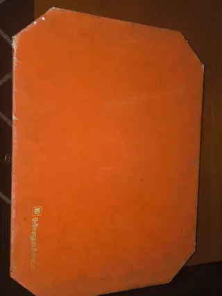 Juego Cubiertos Metal Plateado Estuche Naranja