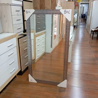 Espejo decorativo marco negro y dorado 73×133