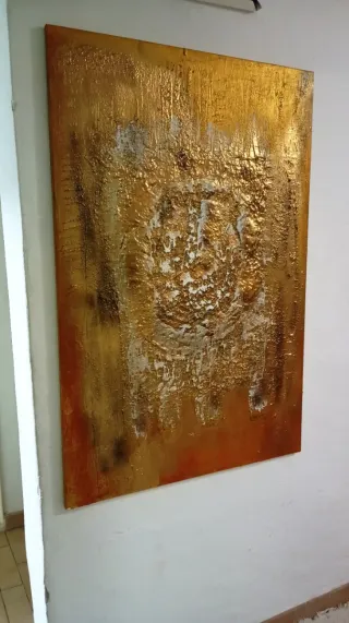 Cuadro abstracto Golden Stillness acrílico