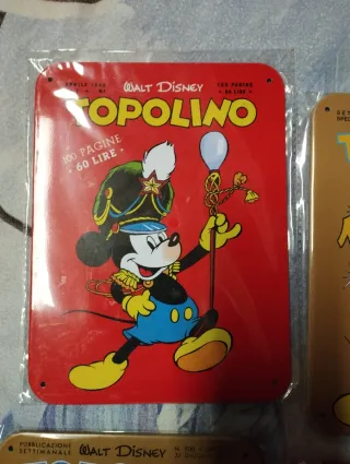 Targhe metalliche Topolino Disney