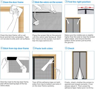 Mosquitera Puerta Magnetica - 100 x 210 CM - Negro