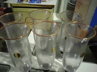 Set 6 Bicchieri Vetro Dorati