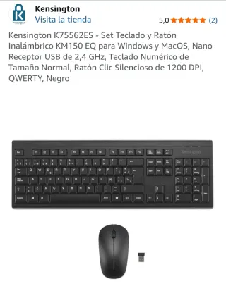 Teclado y Ratón Kensington inalámbrico
