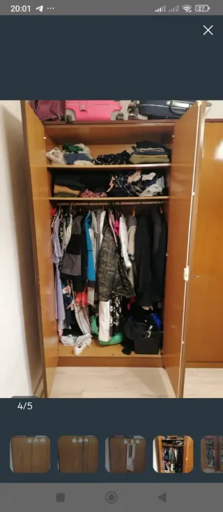 Armario 4 puertas con cajones y espejo dentro