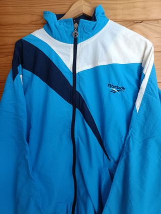 Sudadera Reebok Color Azul, Blanco y Negro TallaXL
