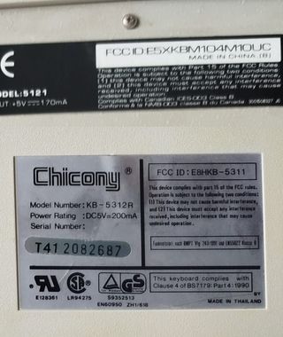 Teclado Vintage DIN5-PS2 Beige/Gris