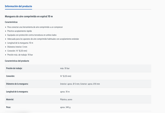 OFERTA ENVÍO GRATIS 2X Aire Compri 10m Parkside