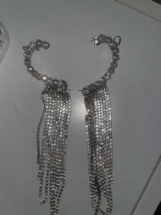 Pendientes pedrería plateados