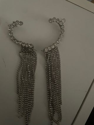Pendientes pedrería plateados